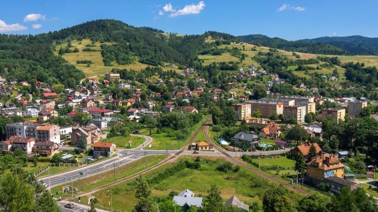 Spa town Muszyna in Lesser Poland Voivodeship in summer. View from ruins of castle on Baszta mountainshutterstock_1612187032.jpg