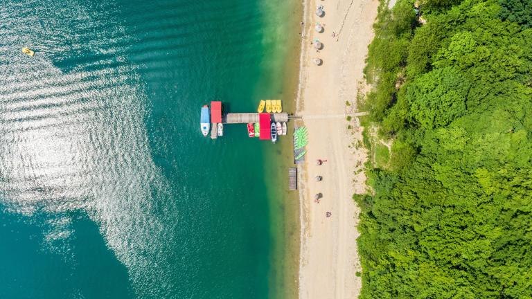 shutterstock_1108995998 Aerial drone view on boat marina on Solina Lake in Polish Bieszczady Mountains.jpg