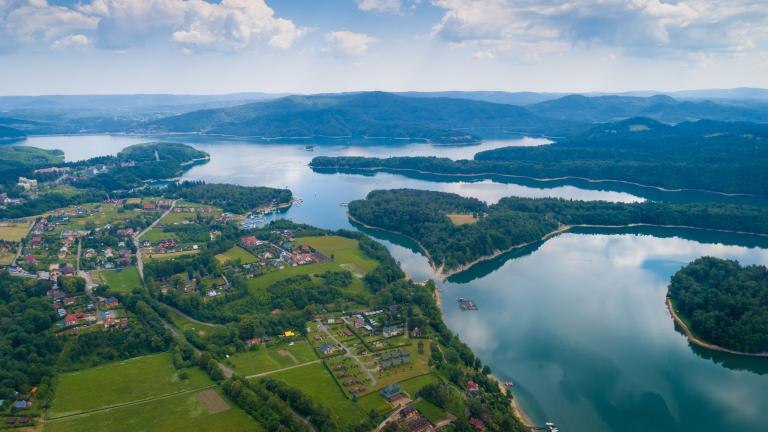 shutterstock_1108996022 Aerial drone view on beautiful Solina lake in Polish Bieszczady Mountains. Solina, Poland.jpg